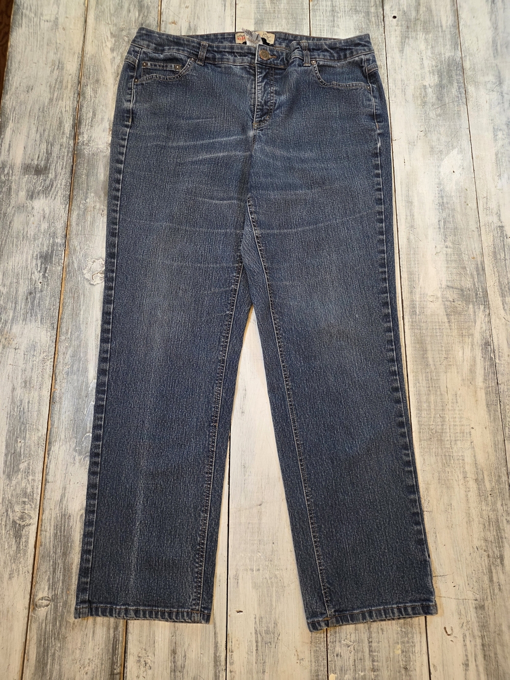 Just My Size Women's Stretch Classic High Rise Straight-Leg Dk Blue Jeans sz 16W